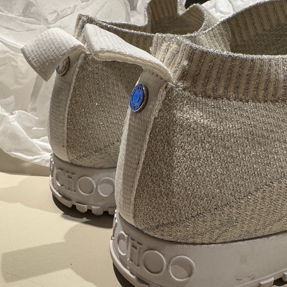 Jimmy Choo Chic Sneakers in Sparkling Cream